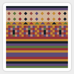 Stripes and squares ethnic pattern Sticker